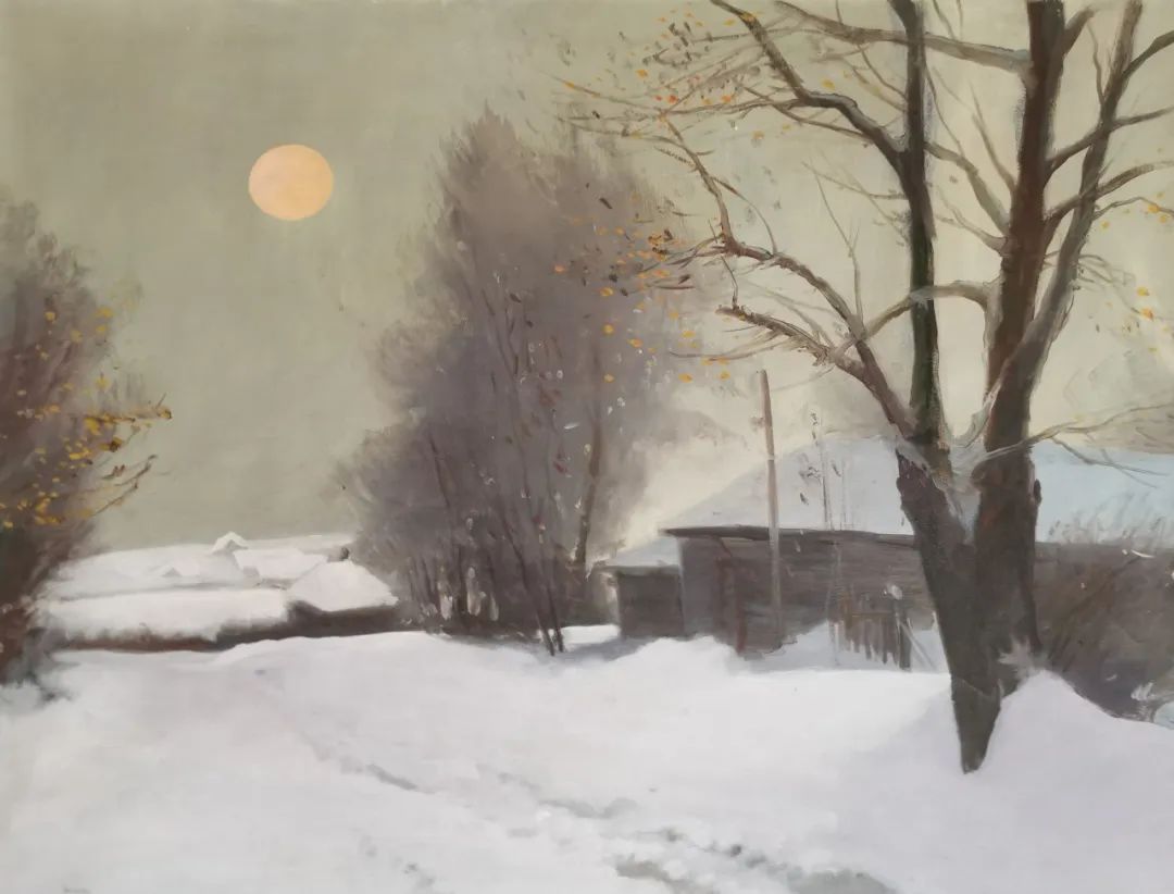 谢尔盖·弗拉斯多夫斯基，《冬天的夜晚》，100×80cm，2010