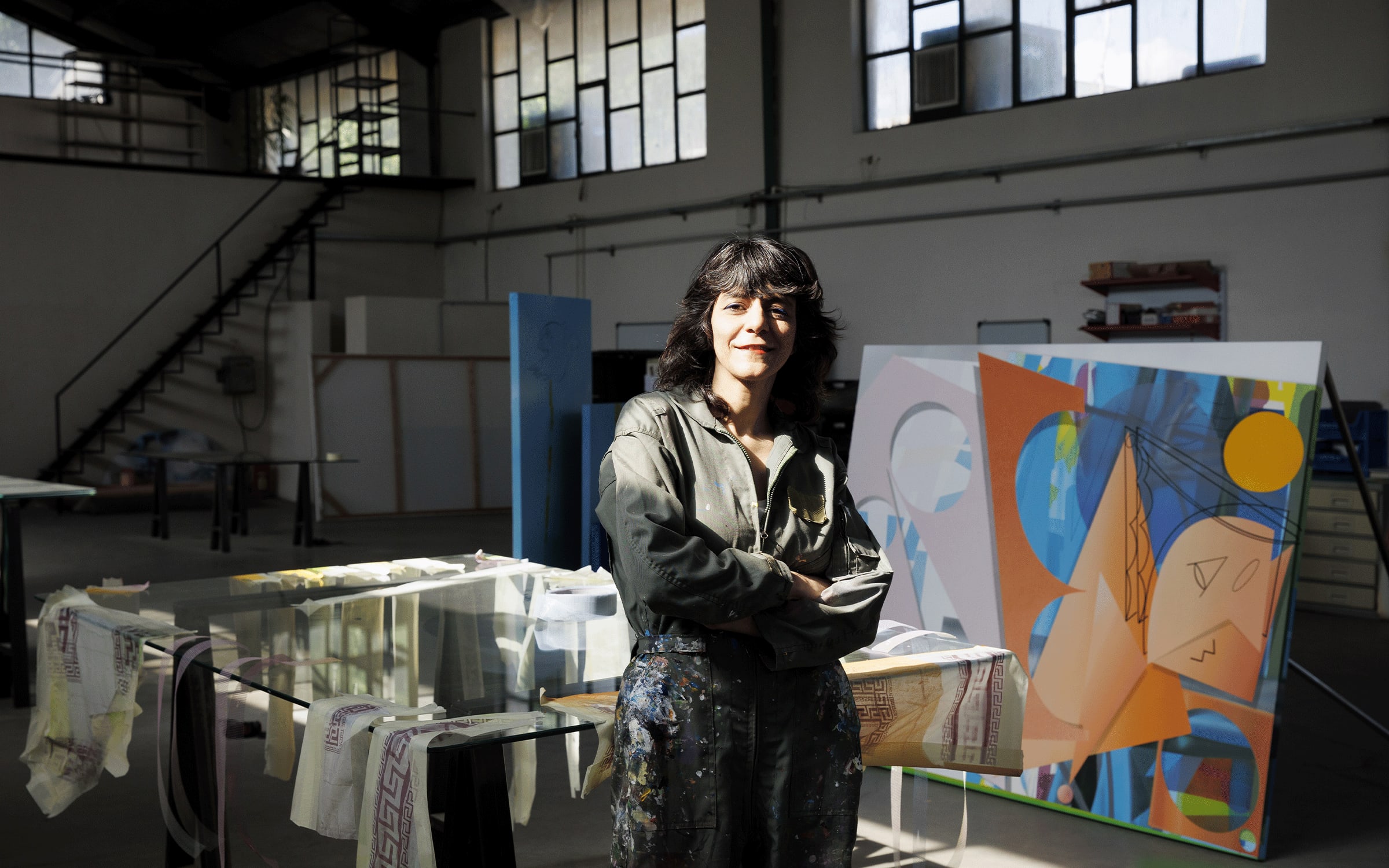 穗田柏叶在她的工作室，2023 年。摄影：Matin Jameie。由艺术家提供。