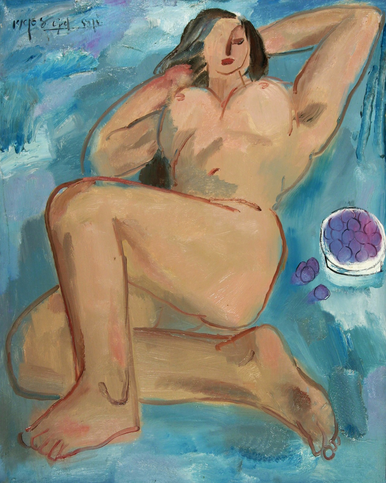 陈钧德，《女人体》，布面油彩，100 × 81cm，1990