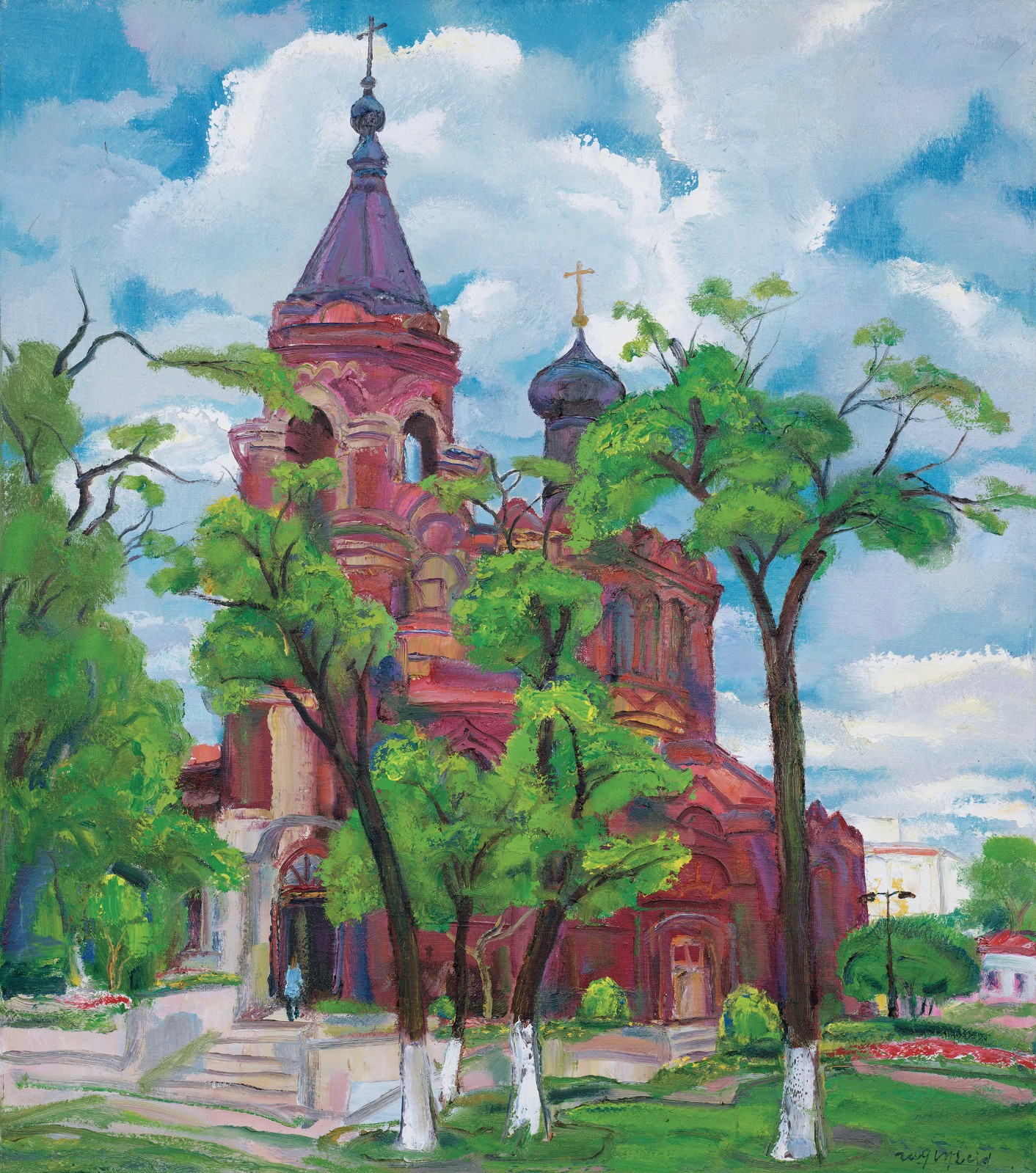 陈钧德，《果戈里大教堂》，布面油彩，80 × 70 cm，2009