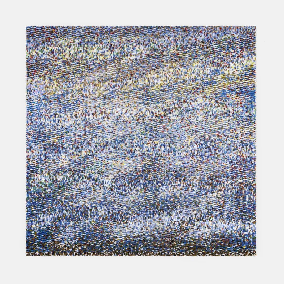 邵巍《2214》，镜面颗粒，100×100cm，2022