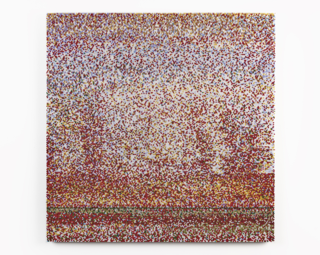 邵巍《2213》，镜面颗粒，100×100cm，2022