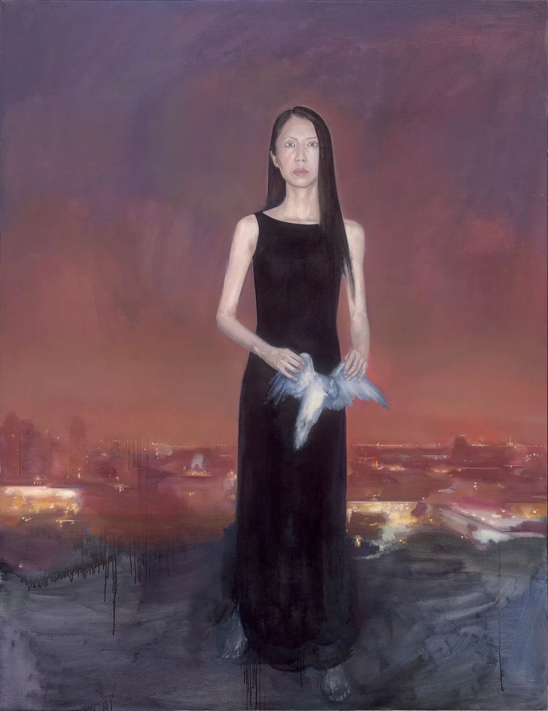 《弥漫在夜幕下的毒素》，布面丙烯，240×190cm，2005