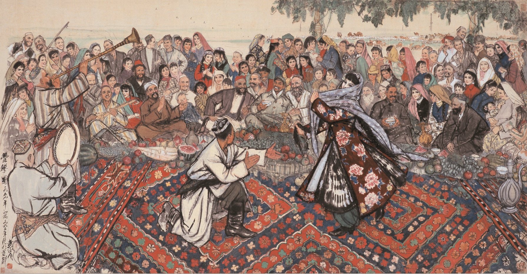 黄胄 丰乐图 146×282cm 纸本设色 1962年 北京画院藏