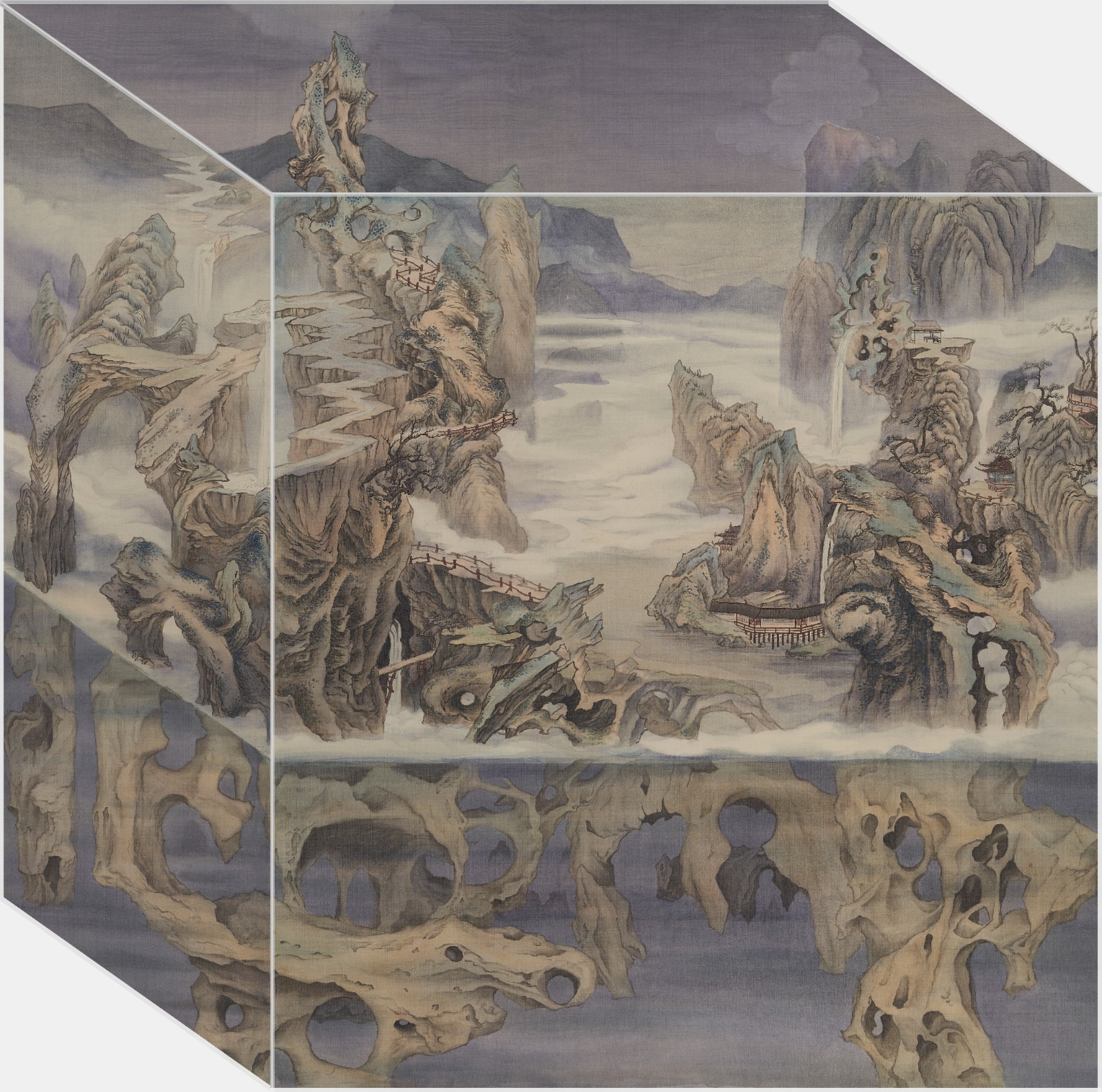 陈欣悦《艮岳》绢本，170×170cm，2020