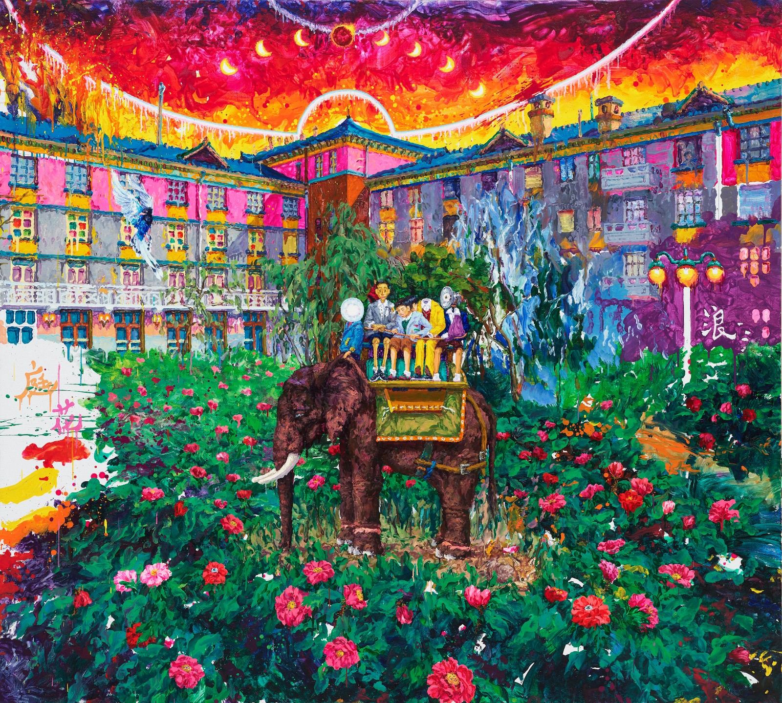 满庭花，A  Garden Full of Flowers，180x200cm，布面油画Oil on Canvas ，2022，孟思特