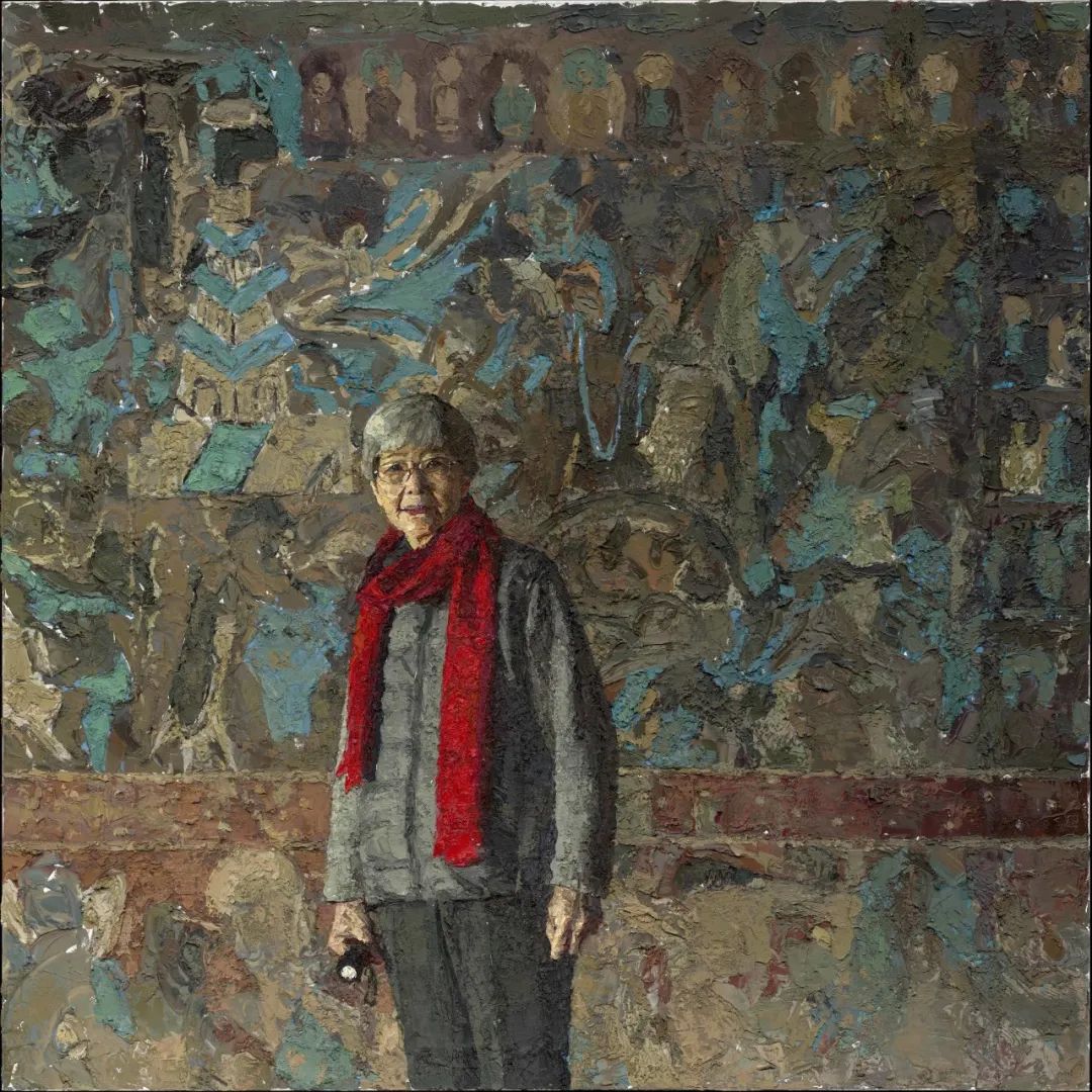 《敦煌女儿》，200x200cm，布面油画，2019