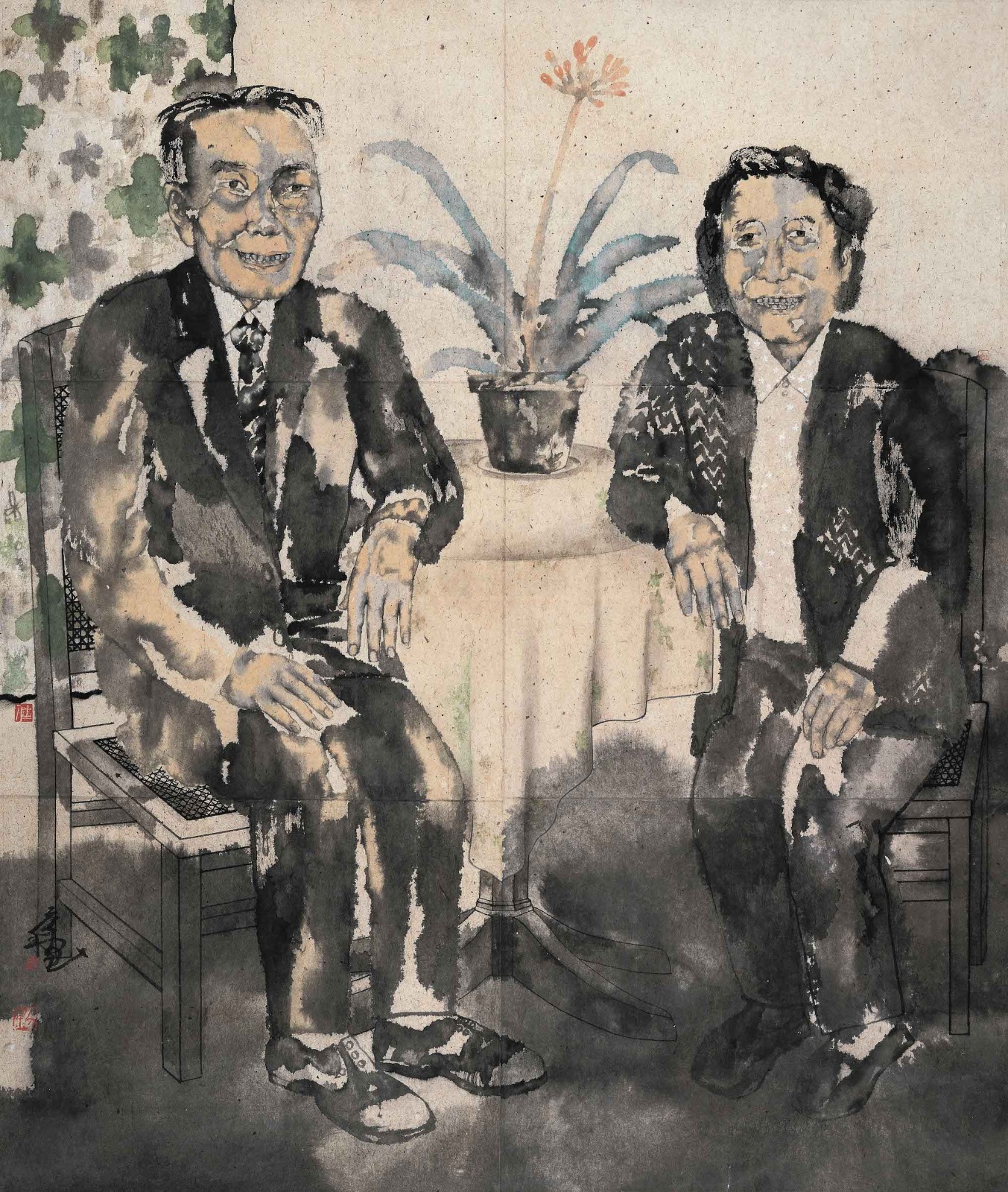 《金婚》 ，纸本水墨，140 × 120 cm，1994