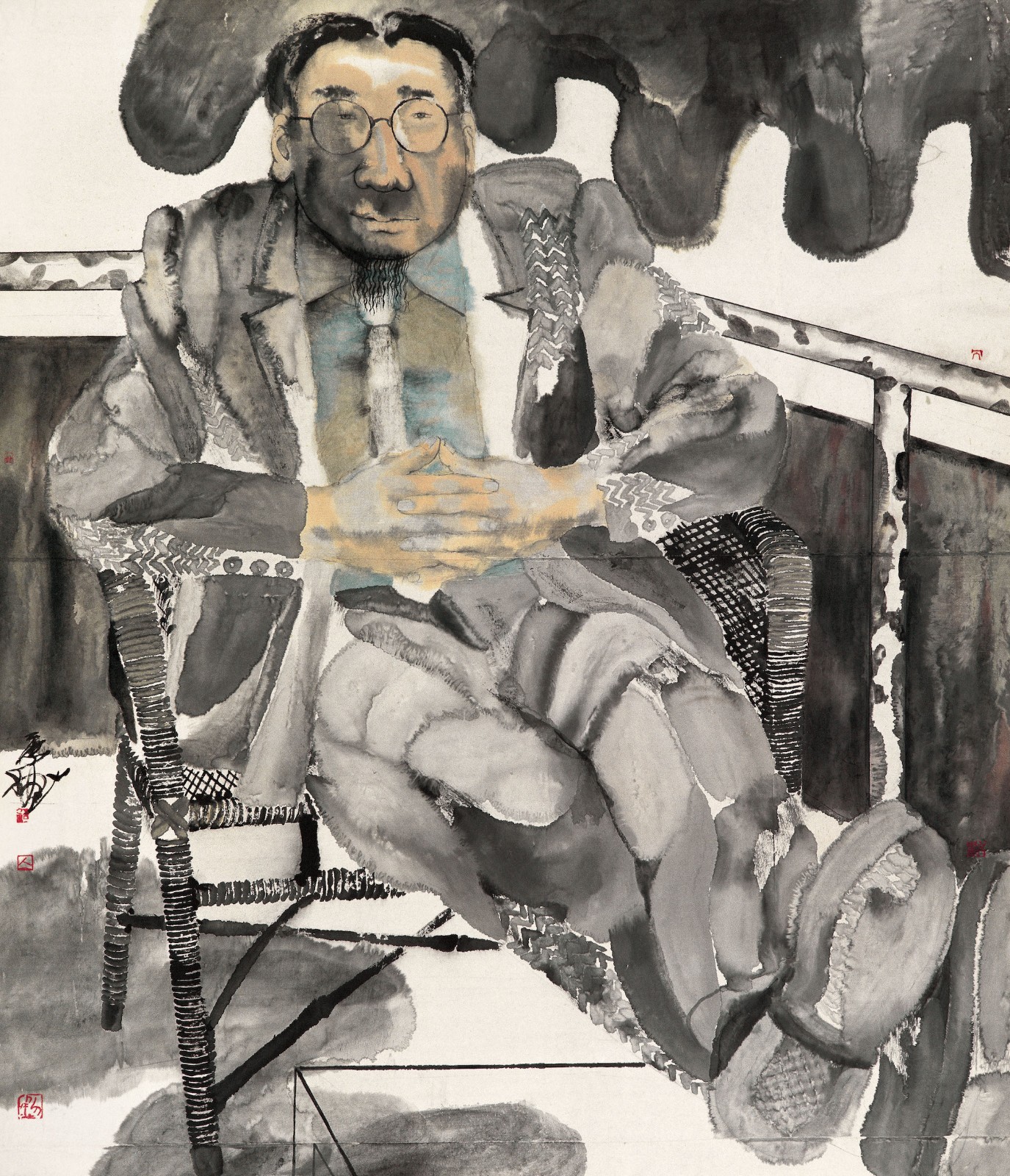 《王先生》，纸本水墨，140 × 120 cm，1994