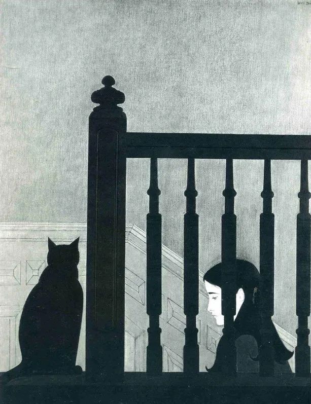 威尔·巴尼特笔下的猫与女人︱艺术名画