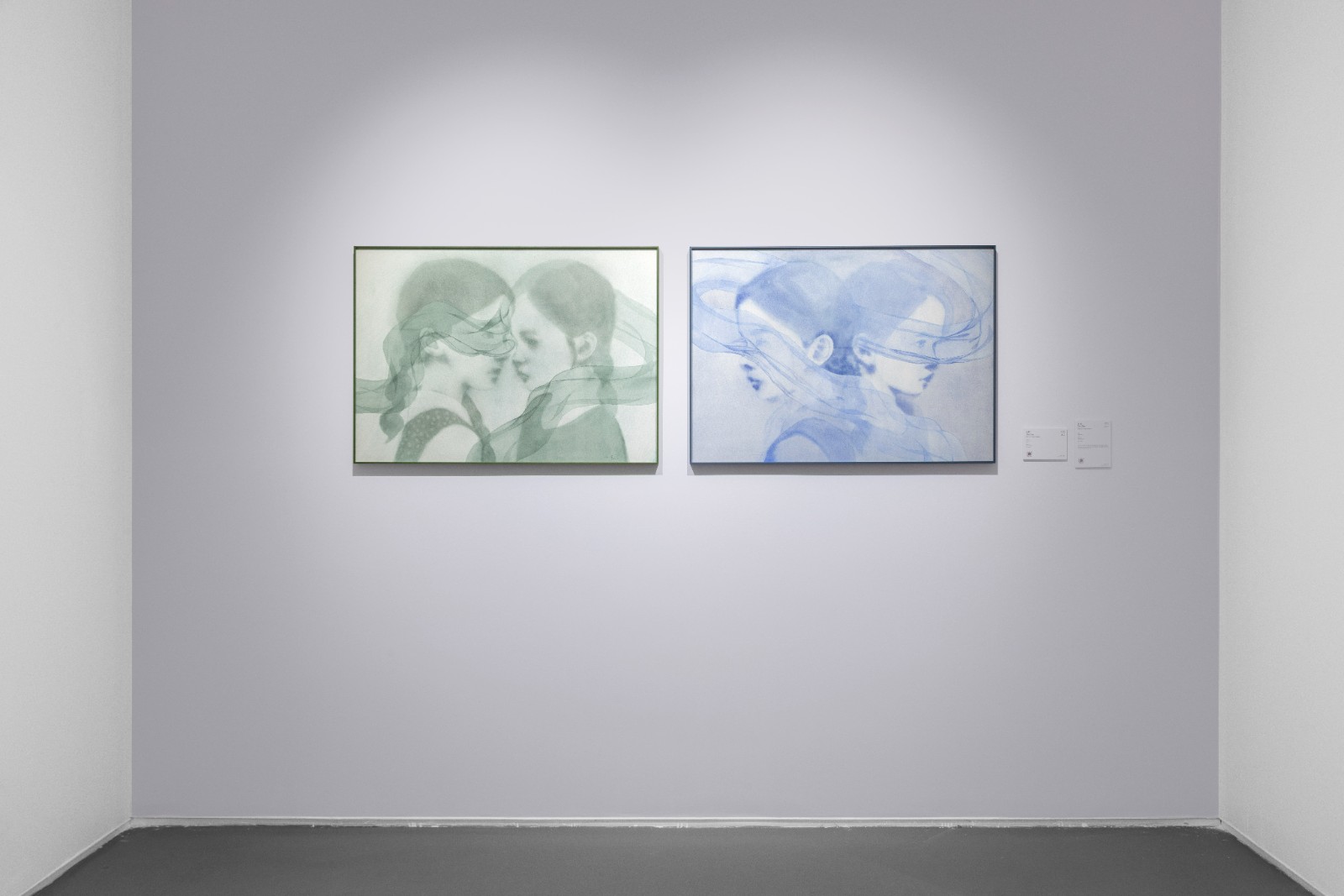 朱哲，《共生 I》、《共生 II》，2024，纸本水彩，每件74 × 104 cm，致谢艺术家