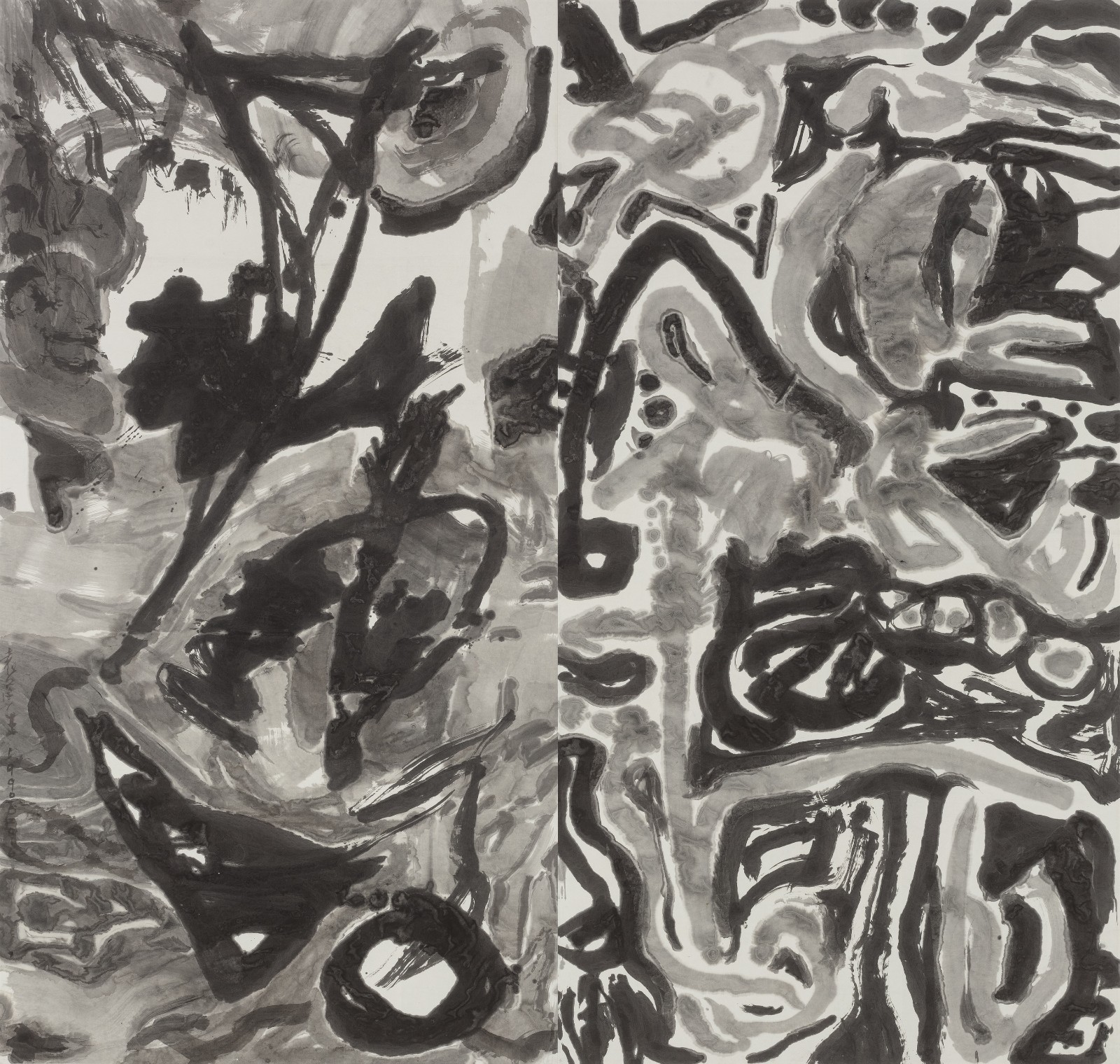 31 《无题》，纸本水墨，206 × 220 cm，1990-2016