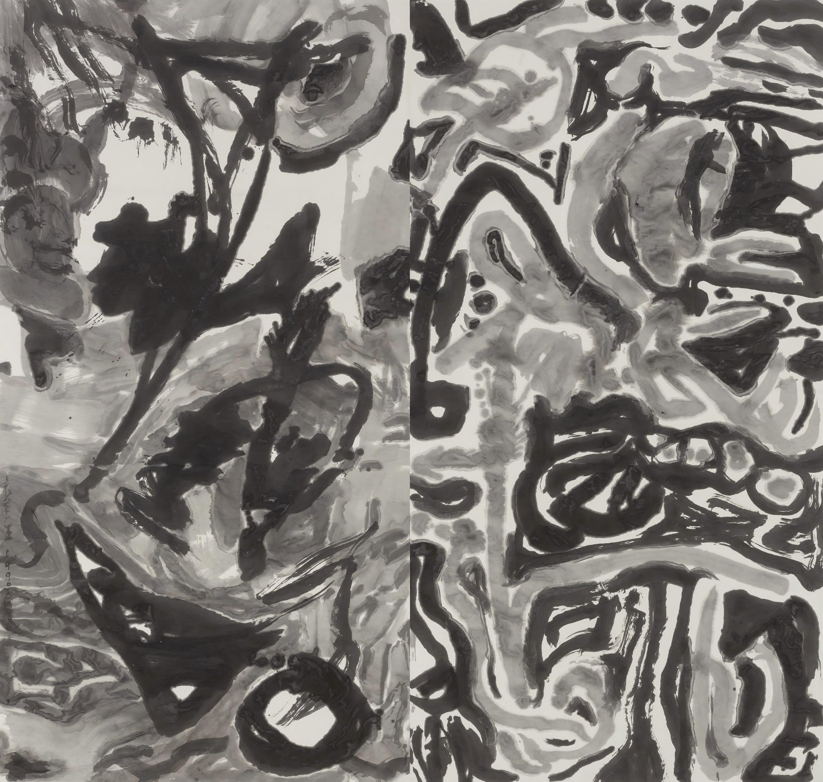 31 《无题》，纸本水墨，206 × 220 cm，1990-2016(1)